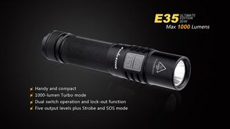 LED zseblámpa Fenix E35 Ultimate Edition 1000 lumen rápillantás