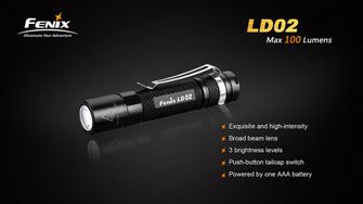 Fenix LED LD02 zseblámpa, 100 lumen