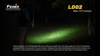 Fenix LED LD02 zseblámpa, 100 lumen