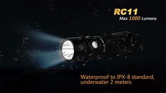 LED zseblámpa Fenix RC11 1000lumen világítva   