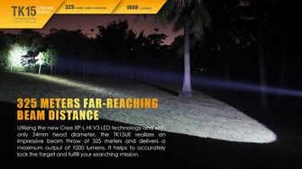 Fenix LED újratölthető zseblámpa TK15, 1000 lumen
