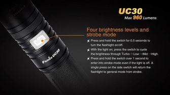LED zseblámpa Fenix UC30 960lumen 4pozíciós gomb 