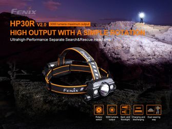Újratölthető LED fejlámpa Fenix HP30R V2.0 - fekete