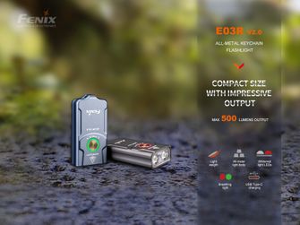 Fenix E03R V2.0 feltölthető Fenix elemlámpa - szürke