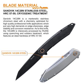 Ruike P831S kés, fekete