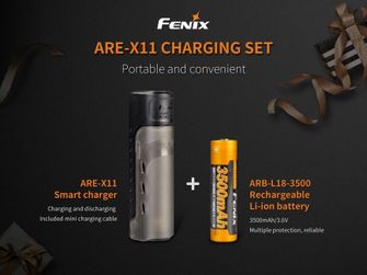 USB töltőberendezés Fenix ARE-X11 + 3500 mAh aku (Li-ion)