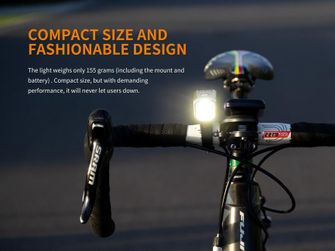 Újratölthető kerékpárlámpa Fenix BC25R, 600 lumen