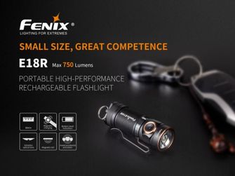 Tölthető Fenix E18R elemlámpa, 750 lumen