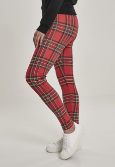 Urban Classics női AOP Tartan leggings,  piros