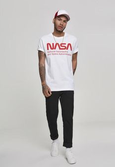 NASA férfi póló Wormlogo, fehér