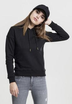 Urban Classics női pulóver kapucnival, fekete
