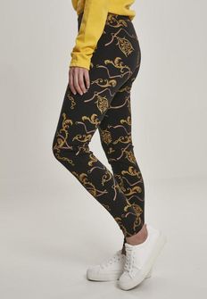 Urban Classics női AOP Luxury Print leggings, fekete