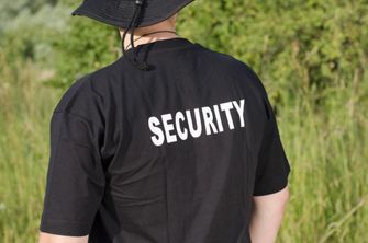 MFH feliratos póló security, minta fekete, 160g/m2