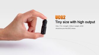 Fenix újratölthető mini zseblámpa UC02 fekete, 130 lumen