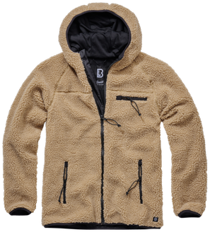 Brandit fleece kapucnis kabát Teddyfleece Worker, teve színű