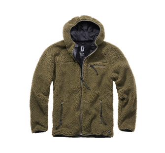 Brandit fleece kapucnis kabát Teddyfleece Worker, olívazöld