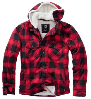 Brandit Lumberjacket kapucnis dzseki, piros-fekete