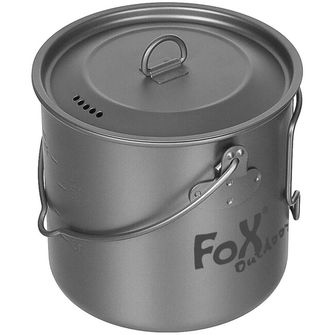 Fox Outdoor Fazék fedővel, kb. 1,1 L, titánium