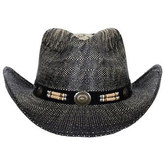 Fox Outdoor Texas szalmakalap kalapszalaggal, fekete-barna színű