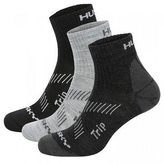 HUSKY Trip zokni 3Pack, fekete/világosszürke/sötétszürke