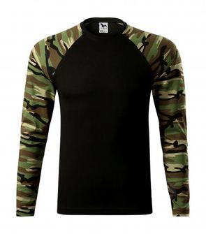 Malfini Camouflage hosszúujjú trikó, brown, 160g/m2