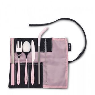 Mizu Urban Cutlery camping set - kemping evőeszköz szett, rózsaszín