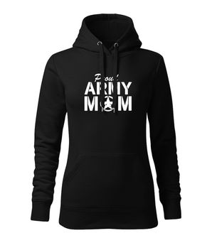 DRAGOWA kapucnis női pulóver army mom, fekete 320g / m2