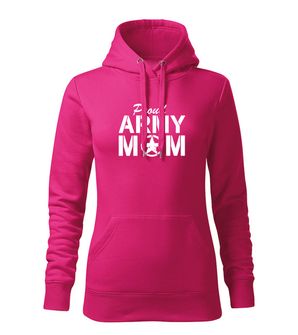 DRAGOWA kapucnis női pulóver army mom, rózsaszín 320g / m2