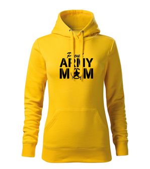 DRAGOWA kapucnis női pulóver army mom, sárga 320g / m2
