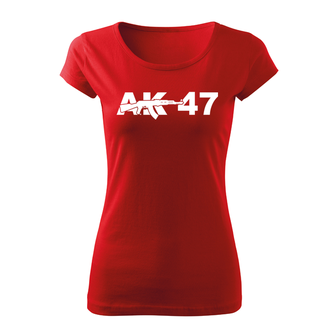 DRAGOWA női rövid ujjú trikó ak47, piros 150g/m2