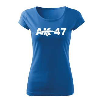 DRAGOWA női rövid ujjú trikó ak47, kék 150g/m2