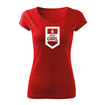 DRAGOWA női rövid ujjú trikó army girl, piros 150g/m2