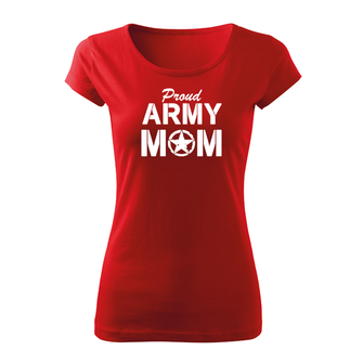 DRAGOWA női rövid ujjú trikó army mom, piros 150g/m2