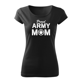 DRAGOWA női rövid ujjú trikó army mom, fekete 150g/m2