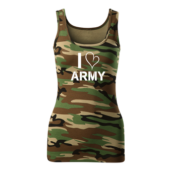 DRAGOWA női atlétapólók i love army, camouflage 180g/m2