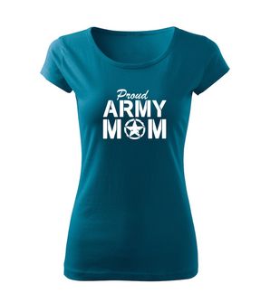 DRAGOWA női póló army mom, petrol blue 150g/m2