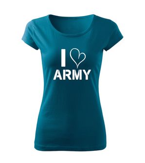 DRAGOWA női pólói love army, petrol blue 150g/m2