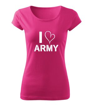 DRAGOWA női póló I love army,  rózsaszín 150g/m2