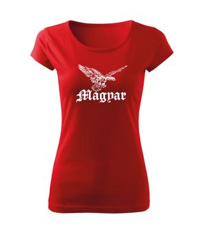 DRAGOWA női rövid ujjú trikó Magyar turul, piros 150g/m2