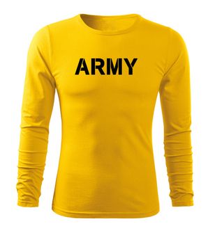 DRAGOWA Fit-T hosszú ujjú póló army, sárga 160g/m2