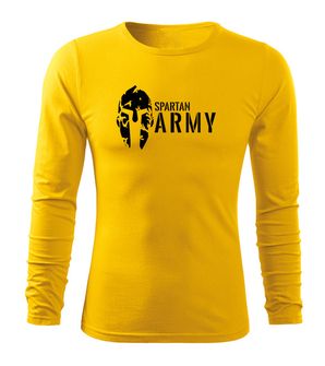 DRAGOWA Fit-T hosszú ujjú póló spartan army, sárga 160g/m2