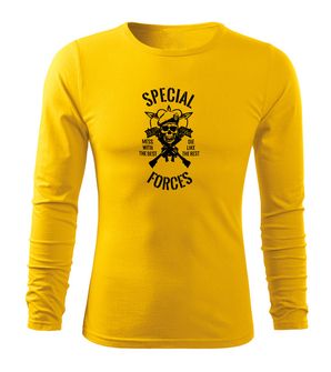 DRAGOWA Fit-T hosszú ujjú póló special forces, sárga 160g/m2