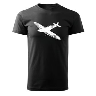 DRAGOWA rövid póló  repülőgép, fekete 160g/m2