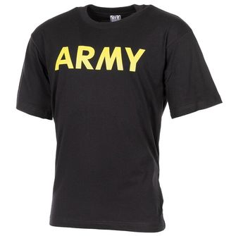 MFH Army rövid ujjú póló, fekete, rövid ujjakkal