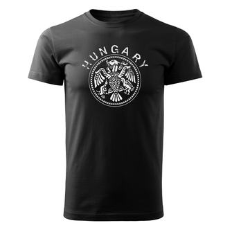 DRAGOWA rövid póló magyar, fekete 160g/m2