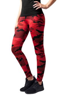 Urban Classics női leggings, red camo