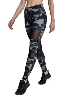 Urban Classics női Tech Mesh leggings, darkcamo