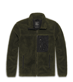 Vintage Industries Kodi bélelt sherpa fleece kapucnis pulóver, sötét olajzöld színű