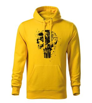DRAGOWA kapucnis férfi pulóver Frank The Punisher, sárga 320g / m2
