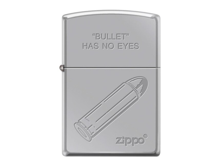 Zippo benzines öngyújtó Bullet motívummal, króm